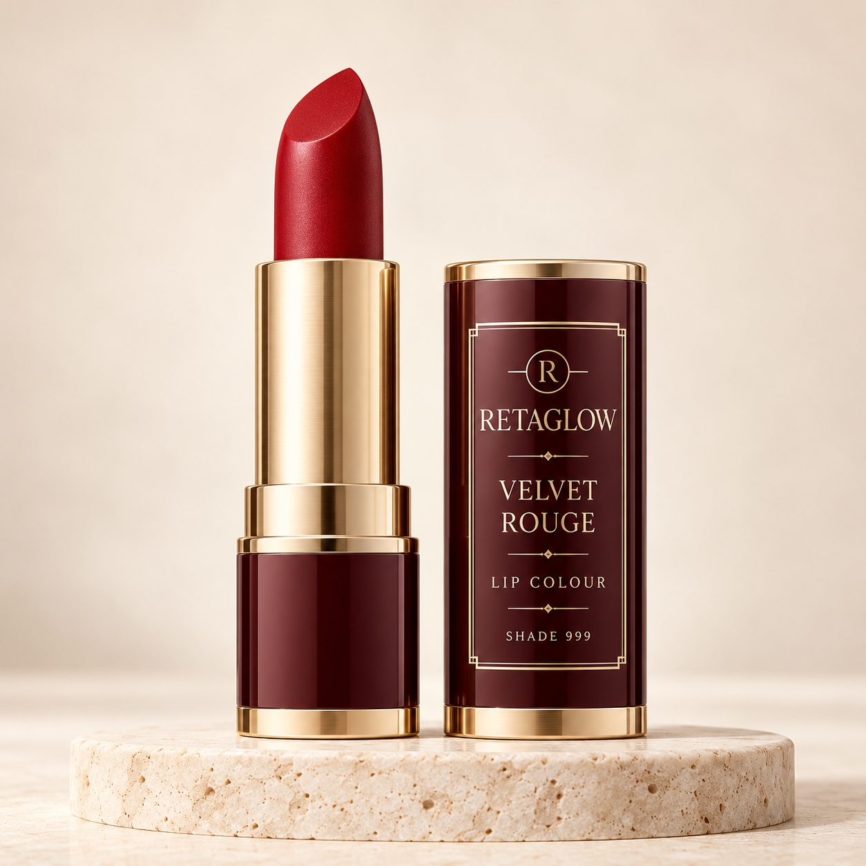 Retaglow Velvet Rouge Lip Colour packaging concept